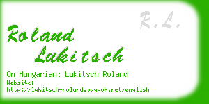 roland lukitsch business card